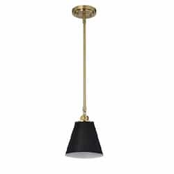 Nuvo 60W  Dover Pendant, 110V, Black/Vintage Brass, Small