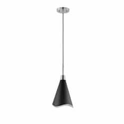 60W Tango Pendant, 1 Light, 120V, Black/Polished Nickel, Small