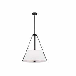 Nuvo Brewster Pendant Fixture w/o Bulbs, 3-Light, Faux Leather Straps, B/W