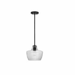 Destin Steel Mini Pendant Fixture w/o Bulb, Medium Base, Black/Silver