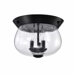 Boliver Flush Mount Fixture w/o Bulbs, 3-Light, 120V, Matte Black