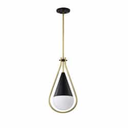 6-in Admiral Pendant Fixture w/o Bulb, 120V, Matte Black/Natural Brass