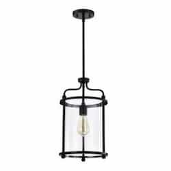 Yorktown Pendant Fixture w/o Bulb, 120V, Matte Black