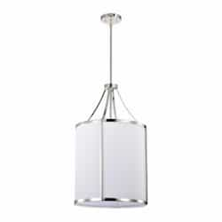 Easton Pendant Fixture w/o Bulbs, 3-Light, Polished Nickel/White