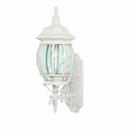 60W 22.75 in. Central Park Wall Lantern, Clear Beveled Panels, White