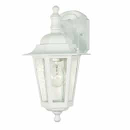 Nuvo Cornerstone, 13" Wall Lantern Light, Arm Down, Seeded Glass, White Finish