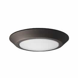 LED 10" Flush Mount Light Fixture, Mahogany Bronze, Frosted White Polymer