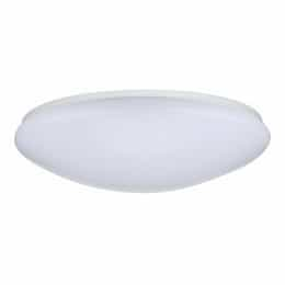 19" LED Flush Mount Light Fixture, White, Polymer