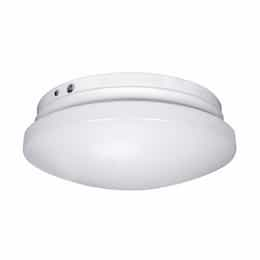 14" LED Flush Mount Emergency Back-Up Ready EMR Fixture, White, Acrylic