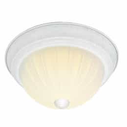 11" LED Flush Mount Light, Textured White, Frosted Ribbed Glass
