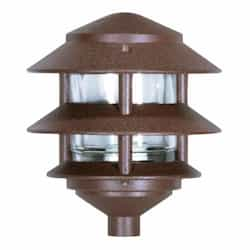 3-Tier Pathlight Pagoda Light Fixture w/ Small Hood, Old Bronze