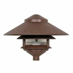 2-Tier PathLight Pagoda Light Fixture w/ Large Hood, Old Bronze