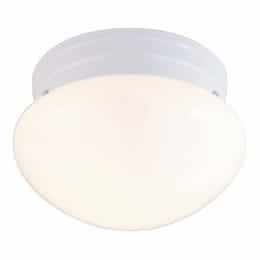2-Light 10" Flush Mount Ceiling Light Fixture, White, White Glass