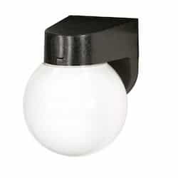 6in Outdoor Wall Light, Lexan Globe, 1-light, Black