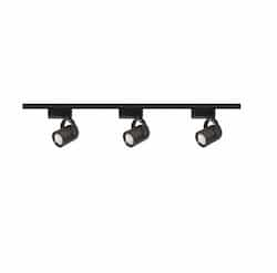 3-Light MR16 Track Light Kit, Round, Line Voltage, Black