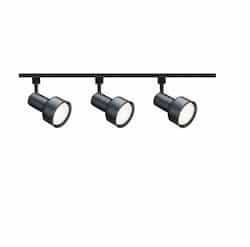 3-Light Track Light Kit, R30, Step Cylinder, Black