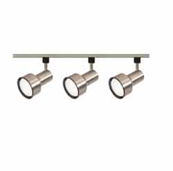 3-Light Track Light Kit, R30, Straight Cylinder, Brushed Nickel