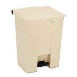 Beige Plastic Fire Safe Step-Pedal 18 Gal Receptacle