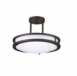 16-in 23W Round Semi-Flush Mount, 1650 lm, 120V, 3000K, Bronze