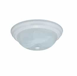 15-in 25W LED Flush Mount w/ Alabaster Glass, 120V, 3000K, White