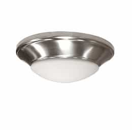 11-in 15W LED Flush Mount w/ Opal Glass, 120V, 3000K, Brushed Nickel