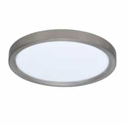 13-in 20W LED Thin Profile Flush Mount, 120V, 3000K, Brushed Nickel