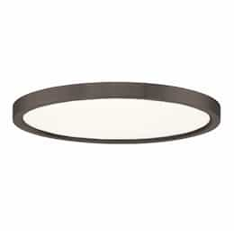 11-in 15W LED Thin Profile Flush Mount, 120V, 3000K, Oil Rubbed Bronze