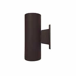 3-in 17W LED Wall Sconce, Round, Up & Down, 120V, 3000K, Black