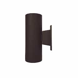 4-in 27W LED Wall Sconce, Round, Up & Down, 120V, 4000K, Black