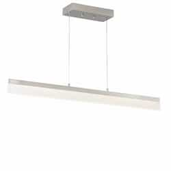 36-in 28W Edge-Lit LED Ribbon Pendant, 120V, 3000K, Brushed Nickel