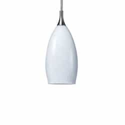 7W LED Pendant Light w/ White Glass, 120V, 3000K, Brushed Aluminum