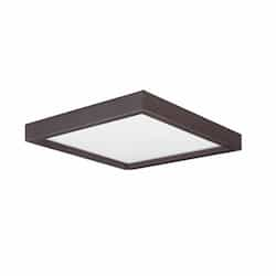 7-in 15W LED Surface Mount, Square, 907 lm, 120V, 3000K, Bronze