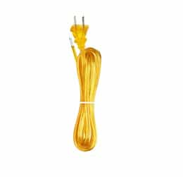 Satco 8-ft Cord Set w/ Warning Label, 18/2 SPT-2, Gold