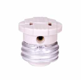 Satco 660W Polarized Socket Female Plug Adapter, Medium Base, 125V, White