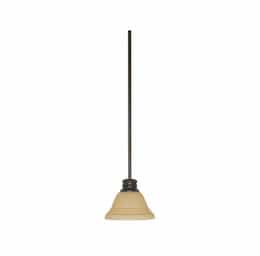 100W Empire LED Mini Pendant w/ Champagne Linen Washed Glass, 1 Light, Mahogany Bronze