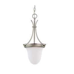 10" 100W Pendant Light w/ Frosted White Glass, Brushed Nickel