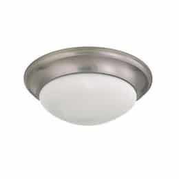 17" 60W Twist and Lock Ceiling Light w/ Frosted Glass, 3 Lights, Brushed Nickel