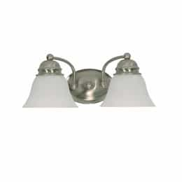 100W Empire LED Vanity w/ Alabaster Glass, 2 Light, Brushed Nickel