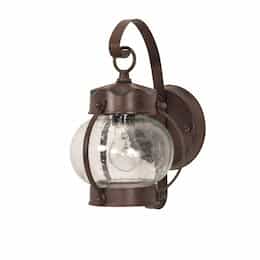 60W Onion Outdoor Wall Fixture w/ Clear Seed Glass, 1 Light, Old Bronze