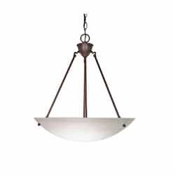 23" 60W Pendant Light w/ Alabaster Glass, 3 Lights, Old Bronze