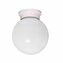 6" 60W Flush Mount Ceiling Light w/ White Ball, White