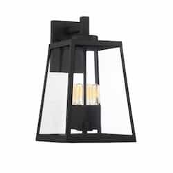 60W Halifax Series Large Wall Lantern w/ Clear Glass, 4 Lights, Matte Black