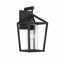 60W Hopewell Series Medium Wall Lantern w/ Clear Seeded Glass, Matte Black