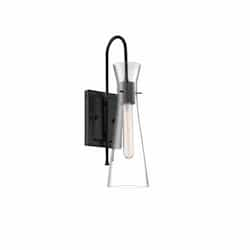 60W Bahari Series Wall Sconce w/ Clear Glass, Black