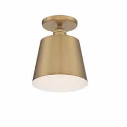 7" 100W Motif Series Semi Flush Ceiling Light, E26, Brushed Brass