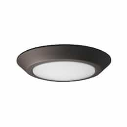 7" 15W LED Flush Mount Disc Light, Round, 60W Inc. Retrofit, Dim, 1500 lm, 3000K, Bronze