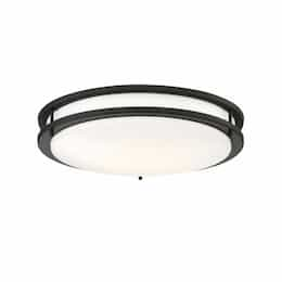 17" 25W LED Flush Mount Ceiling Light, Dimmable, 2125 lm, 3000K, Black