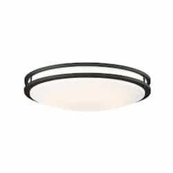 24" 25W LED Flush Mount Ceiling Light, Dimmable, 2125 lm, 3000K, Matte Black