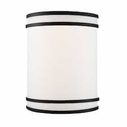 10W Glamour LED Wall Sconce w/ White Acrylic Lens, 850 lm, 3000K, Matte Black