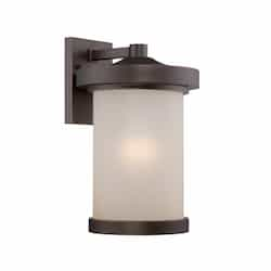 10.5W LED Diego Series Wall Lantern w/ Amber Glass, 830 lm, 3000K, Mahogany Bronze